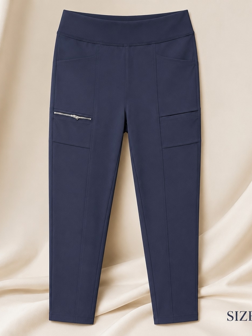 HALARA Navy High-Rise Cargo Leggings with Zip Pocket
